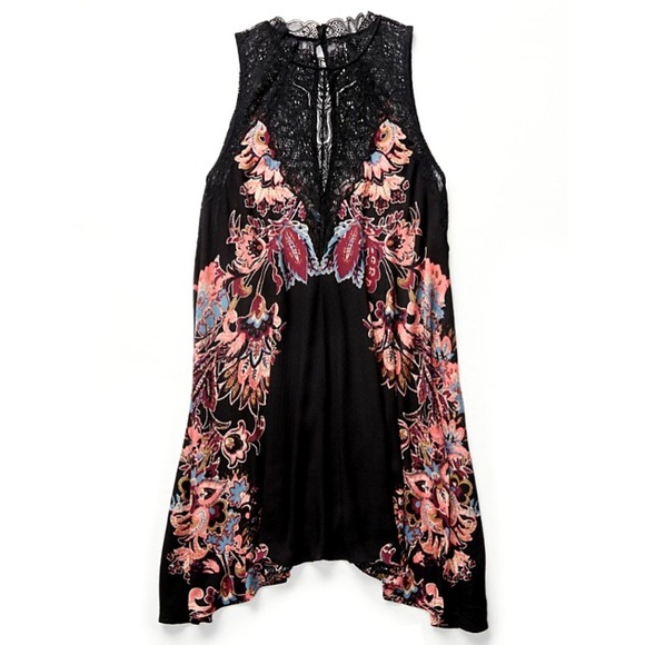 Scalloped Lace Mock Neck DRESS Marsha Printed Slip - Picture 8 of 8